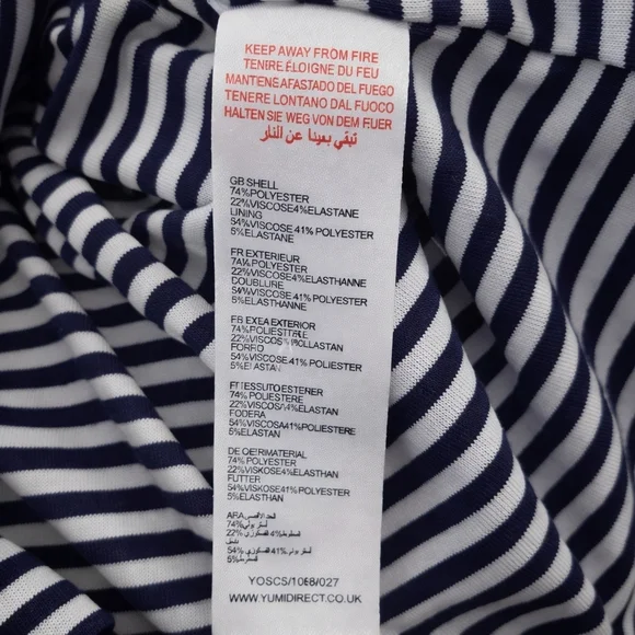 NWT Yumi Navy Blazer Mint Piping Preppy Nautical Striped Tailored Jacket US10/12 - Picture 9 of 11